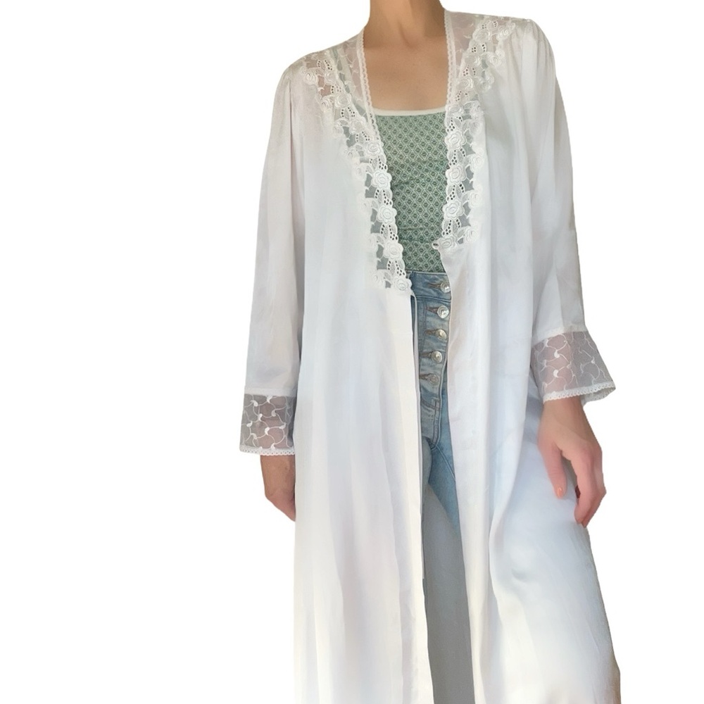 Vintage Division Of Mod Lebanon White Silky Lace … - image 7